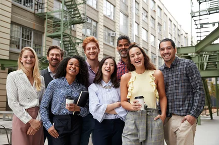 Diverse group of professionals smiling